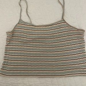 green/white/yellow crop top